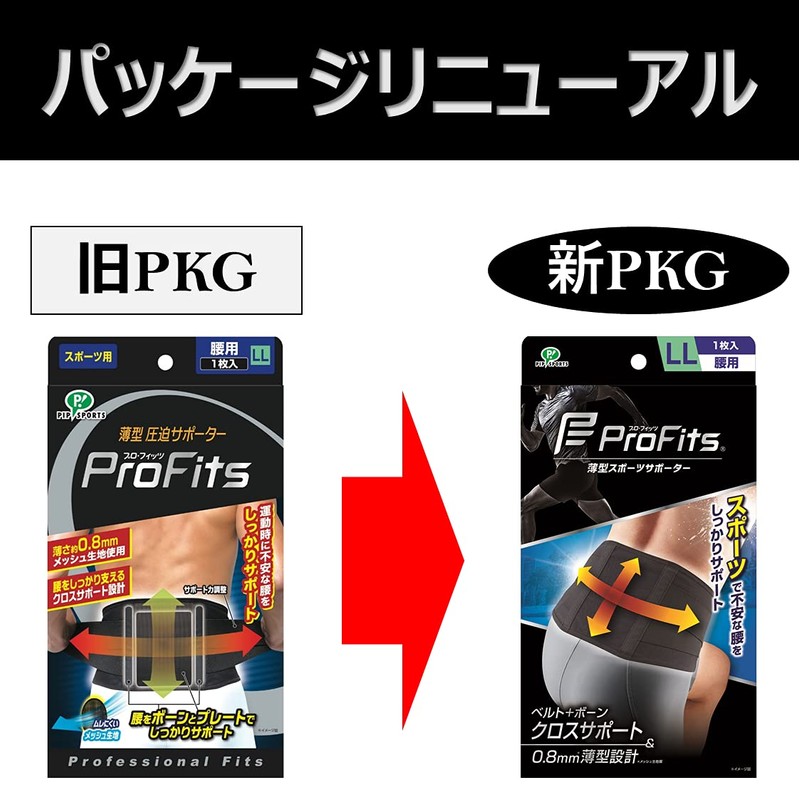 ピップ プロ・フィッツ 腰用サポーター LLサイズ 薄型 圧迫