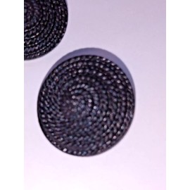12 VINTAGE SHANK BUTTONS 7/8 inch ROUND BLACK COILED ROPEE BL14