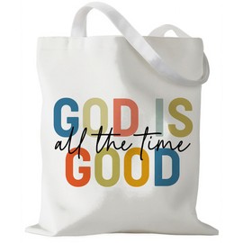YTTRVHIH - Bolsas de lona estéticas para mujer, Dios es bueno todo el tiempo, bolsas de tela reutilizables de algodón para compras, regalos religiosos para amigos, mujeres, familia