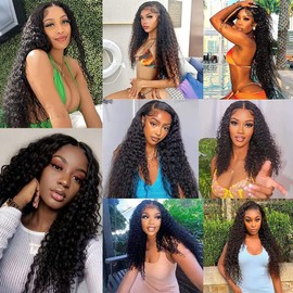 Bafamiya Human Hair Bundles Natural Deep Wave 26 28 30 Inch Bundles Human Hair 100% Unprocessed Soft Sewn In with Double Weft for Black Women