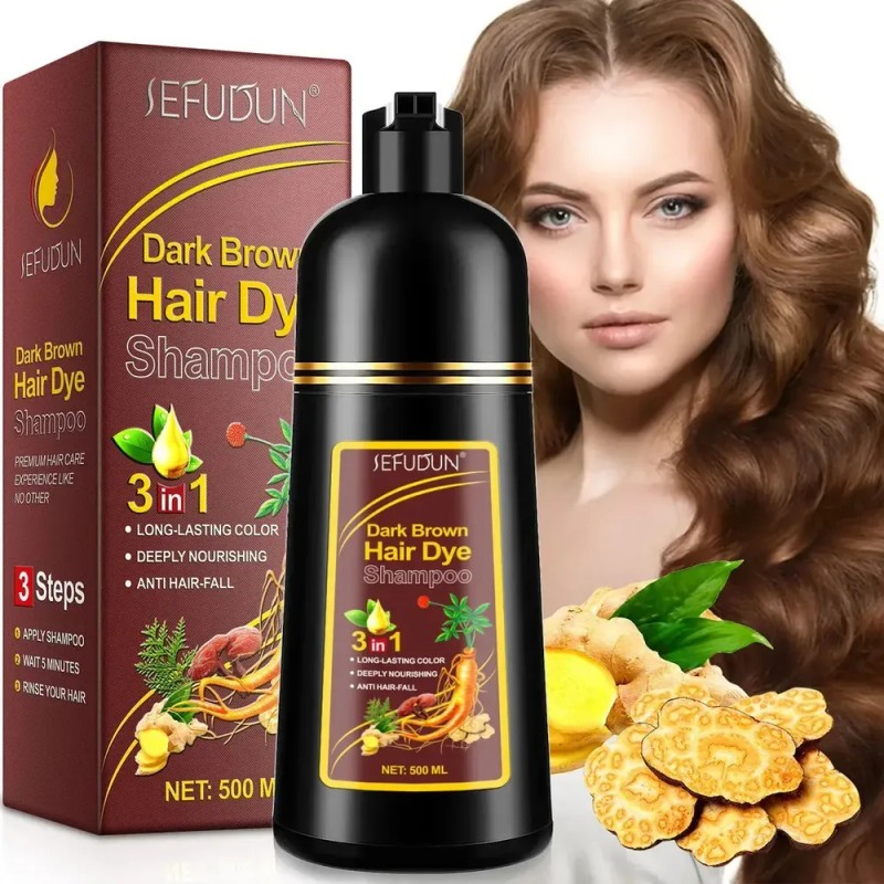 Shampoo Colorante Cabello Teñido Color Castaño | 500 Ml