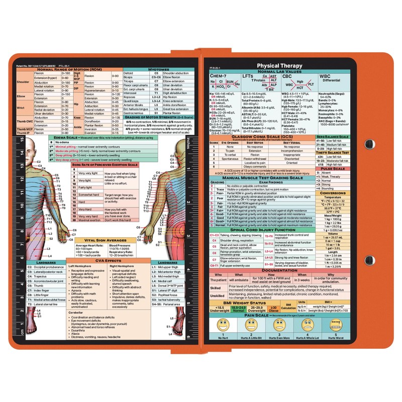 Whitecoat Clipboard® - Physical Therapy Edition (Orange, Bifold)