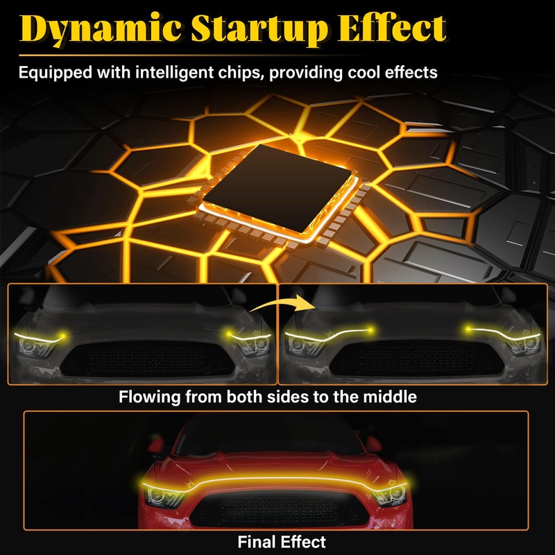 DIBMS 71-inch High-Brightness Car Hood Gap LED Light Strip -