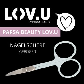 PARSA Beauty LOV.U Nail Scissors (Mint) - Nail Cutter for Fingernails and Toenails - Curved Extra Precise Stainless Steel - Nail Scissors