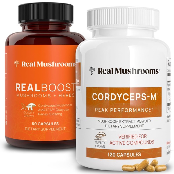 Real Mushrooms Real Mushrooms RealBoost (60ct) and Cordyceps (120ct) Capsules