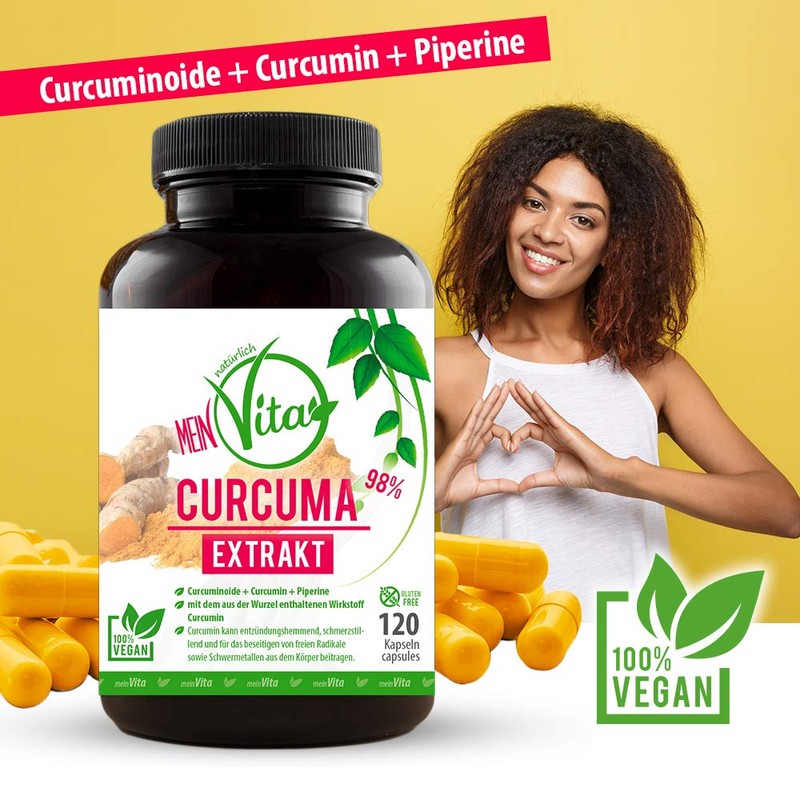 MeinVita Curcuma (Turmeric) - 100% Vegan - High Dose -