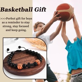EPVIDO Basketball Gifts for Boys Gifts Basketball Bracelet Teen Boy Cross Jewelry Stuff for Birthday, Christmas, Baptism
