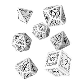 Q-Workshop Elvish Dice White/Black (7) Board Game
