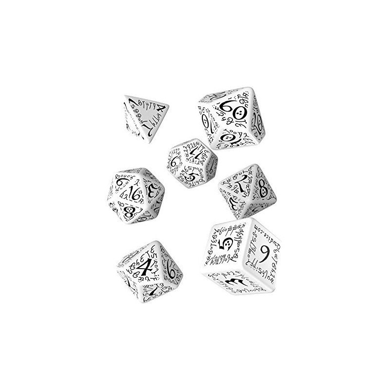 Q-Workshop Elvish Dice White/Black (7) Board Game