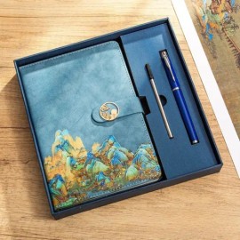 Juego De Cuadernos De Estilo Chino A5 De Piel Sintética, 1 P