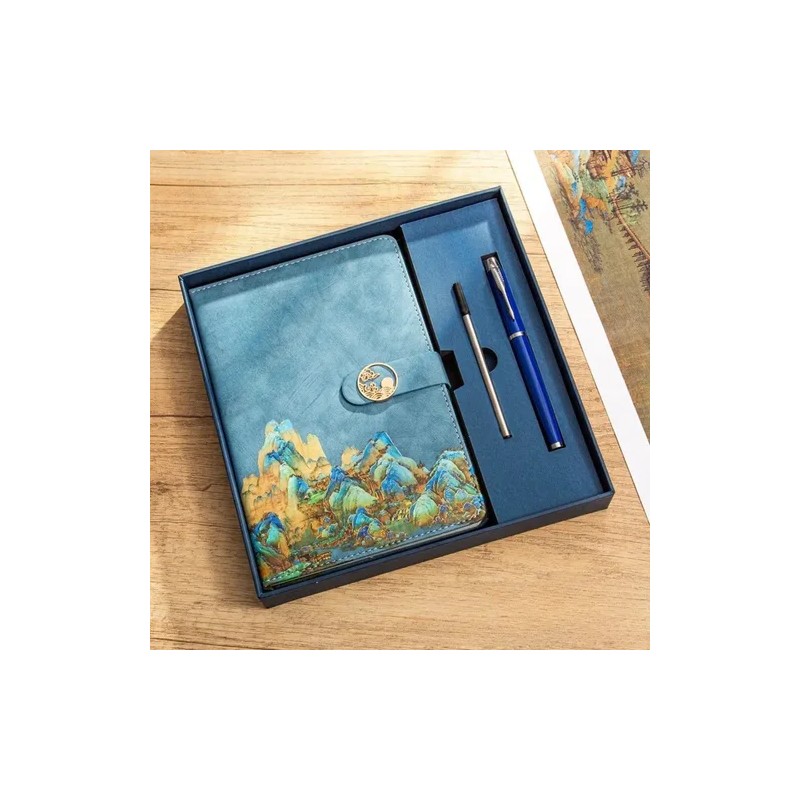 Juego De Cuadernos De Estilo Chino A5 De Piel Sintética,