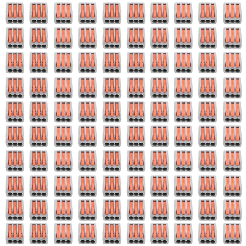 100Pcs Push Wire Wiring Connector Quick Connect Line Terminal Blocks