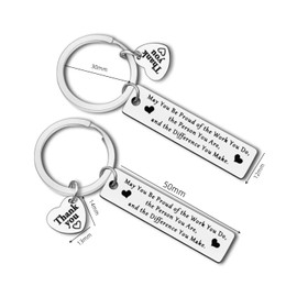 WADY 20 Pcs Keychain Appreciation Gift, Inspirational Key chain Appreciation Key Chain Detachable Keyring Thank You Gifts (Silver)