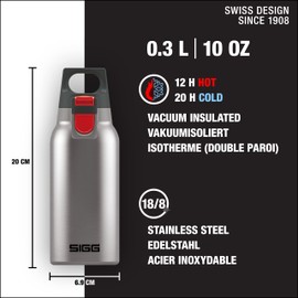 SIGG - Insulated Water Bottle - Thermo Flask Hot & Cold ONE Brushed - with Tea Infuser - Leakproof - BPA Free - 18/8 Stainless Steel - 10 oz