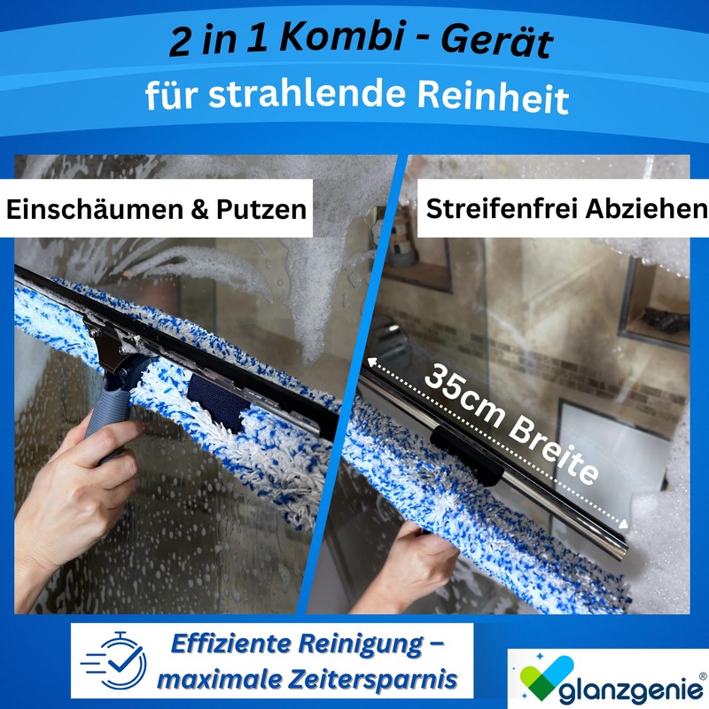 Glanzgenie Window Wiper and Window Squeegee as Combination Set (35