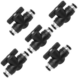 Qolekog Pneumatic Valve 3/8 inch Push to Connect Fittings Ball Valve Air Flow Control Valve Air Quick Connect Air Line Fittings (5Pcs)