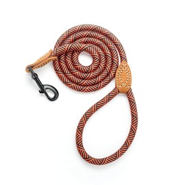 Mile High Life Leather Tailor Handle Mountain Climbing Dog Rope Leash with Heavy Duty Metal Sturdy Clasp (Red, 72 Inch (Pack of 1))