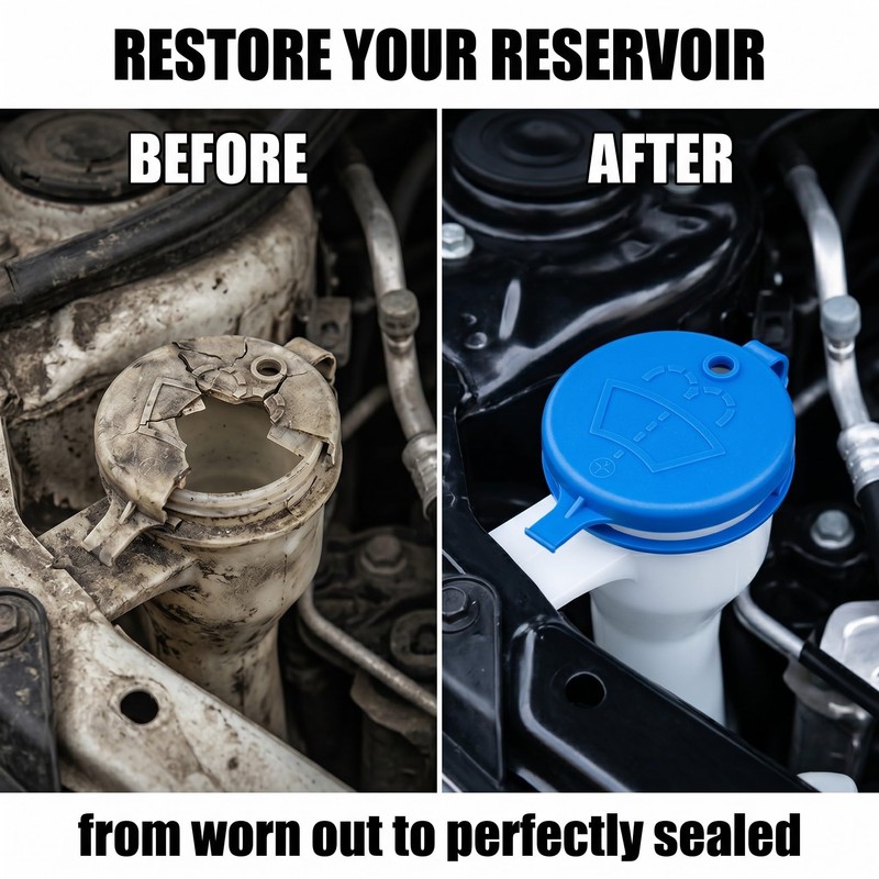 QEXUJOW Fuel Cap, 3 Pack Windscreen Washer Fluid Reservoir Caps,