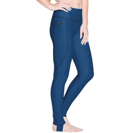 Tuga Women's Snorkel Stirrup Swim Legging, UPF 50+, Made in USA, Navy, M