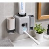 Wall-mounted Toothpaste Squeezer with Toothbrush Holder - Punch-free Installation for