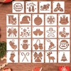 24 Pcs Christmas Stencils for Painting On Wood, Small Christmas