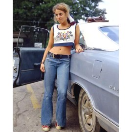Girl With 1967 Ford Galaxie in 1974 Photo
