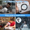 12X Large Magnifying Glass with Light and Stand, 5.2 Inch