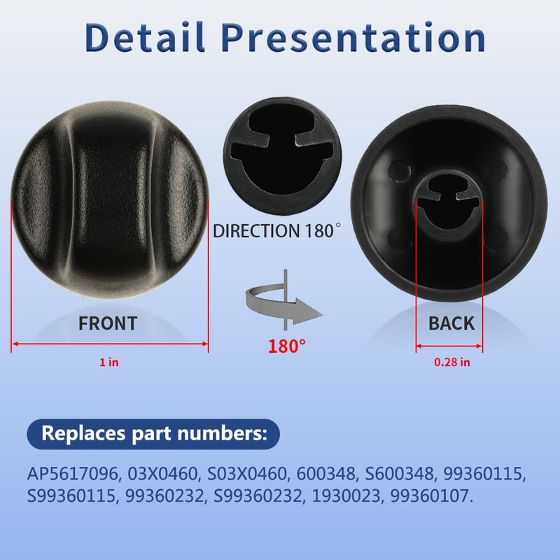 Reyhoar Upgraded 2Pcs S99360232 Range Hood Knob, S600348 Vent Hood