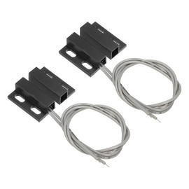 PATIKIL Magnetic Reed Switches 2pcs Unwired Surface Mount Magnetic Contact Switch for Door Window Black