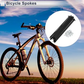 RATCHROLL 1 Set Universal Bicycle Spokes 12G 191mm Length Bike Wheel Spokes Nipple Black Carbon Steel