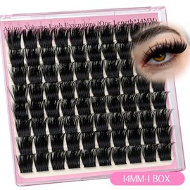zanlufly Lash Clusters KIt D Curly Lash Extension Kit Volume Thick Eyelash Extension Kit  Individual Lashes Kit  Deals for You Days Makeup:_(Only Lash)14MM D Volume