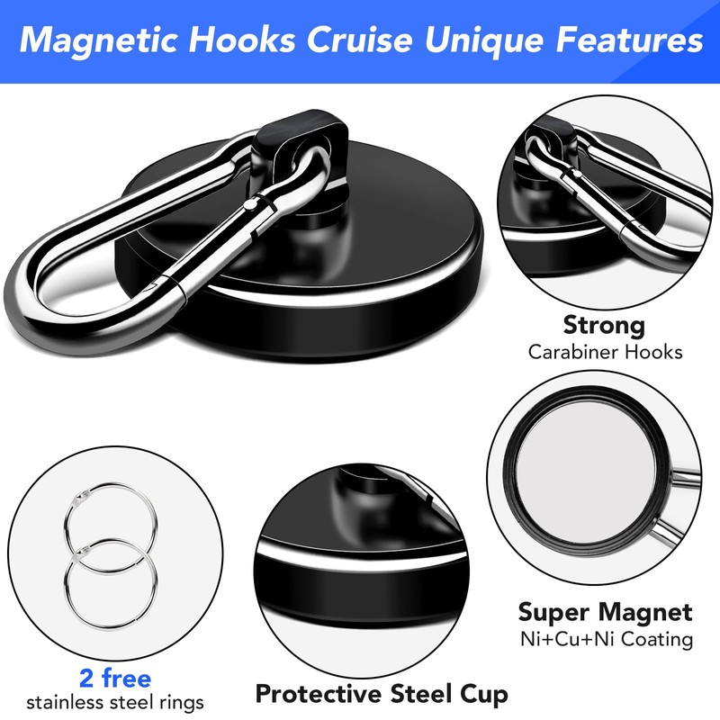 LOVIMAG Strong Magnets with Hooks, 200LBS+ Heavy Duty Magnets with