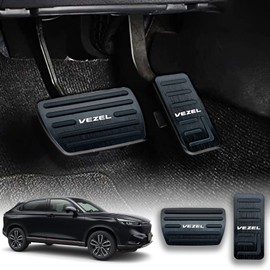 HUDIY Vezel Pedal, Axle Pedal + Brake Pedal, VEZEL RV3 RV4 RV5 RV6 RV Series (April 2021 and up) Dedicated Aluminum Alloy Foot Pedal Cover Aluminum Alloy Foot Pedal Designed for Vehicle Models