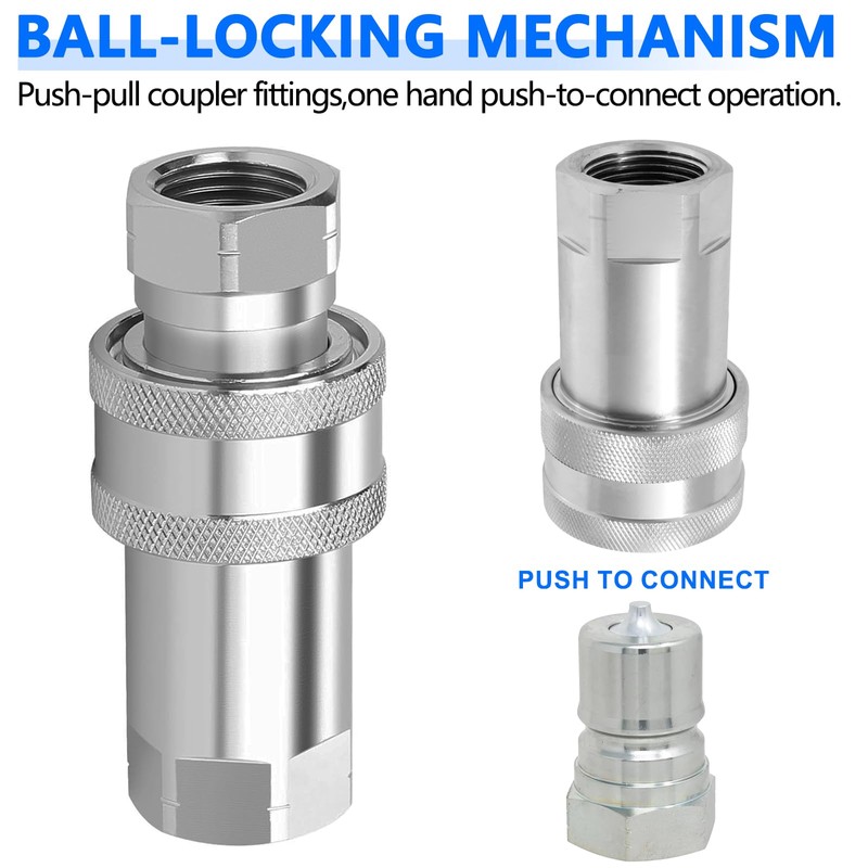 Cplbrb 1/4" Ag ISO 7241-A Hydraulic Quick Connect Tractor Couplers