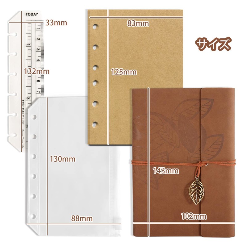 DY.2ten A7 Mini 6 Hole Pocket Size, 75 Refills, Kraft