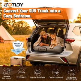 SUV Air Mattress,TENSILE SHELL Extra Sturdy & Comfortable, SUV Mattress with Durable Fabric Cover & Built-In Breathable Cotton Layer & Built-in Pump, Fit for Large and Mid-Size SUVs RAV4/Highlander