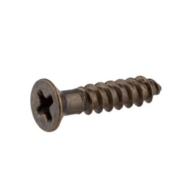 #4 x 1/2" Antique Brass Flat Countersunk Head Phillips Drive Wood Screws | Pack of 25 | Self Tapping Screws for Wood Antique or Modern Furniture | FH12-SAB