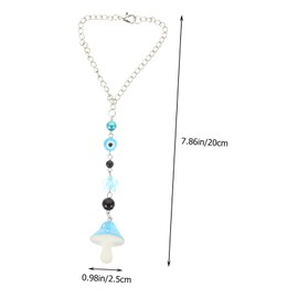BIUDECO 2pcs Aesthetic Mushroom Evil Eye Car Accessories Hanging Charms for Mirrors Windows and Walls Unique Beaded Decor for Home and Auto Ornamentation