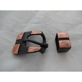Weaver Leather Punchy Brown Iron Copper Square Heel Buckle Loop 5/8" Horse Tack New Headstall