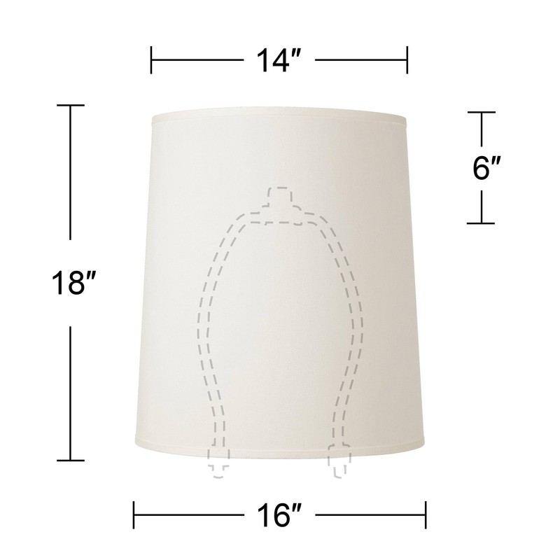 Large Drum Lamp Shade Off-White Fabric 14" Top x 16"