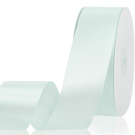 1-1/2 Inch Light Blue Satin Ribbon,50 Yards Light Blue Fabric Ribbon for Flower Bouquet,Gift Wrapping,Crafts,Bows Making,Wedding,Christmas,Birthday Party Decoration