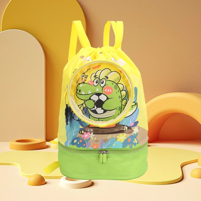 Funny Cute Cartoon Drawstring Backpack Bag Portable Kids Sports Backpack