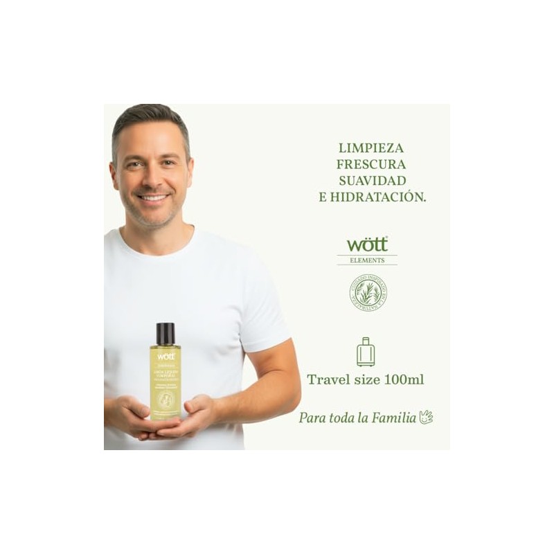 Jabon Liquido Corporal Wött Versión Viaje 100ml (Herbal)