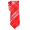 (リトリーズ) RETREEZ スタイリッシュ タータンチェック 織布 マイクロファイバー スキニー ネクタイ - レッド