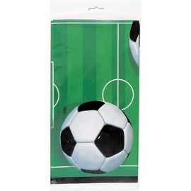 3D Soccer Rectangular Plastic Table Cover - 54" x 84" (1 Pc) - Perfect for Game Day, Parties & Events