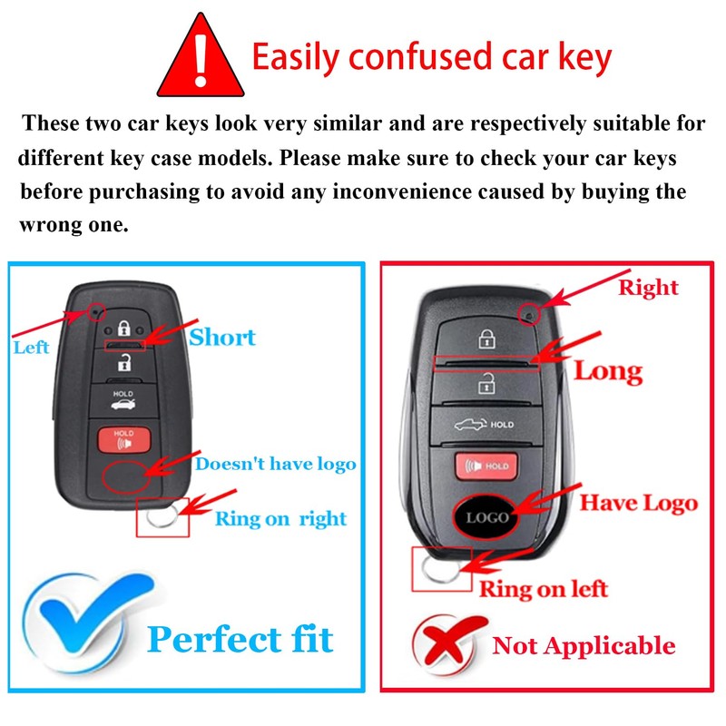 QBUC for Toyota Key Fob Cover with Keychain Suitable for