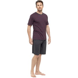 Mens Tom Franks Jersey Cotton Striped Short Sleeve Top And Shorts Blue XL