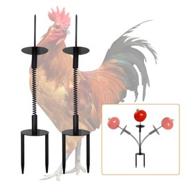 Oooct 2 Pack Chicken Peck Toys, Metal Chick Swing Feeder, Chicken Enrichment Toys, Chick Slow Feeder Toy, Coop Toys for Hens Poultry Duck Birds Parrots