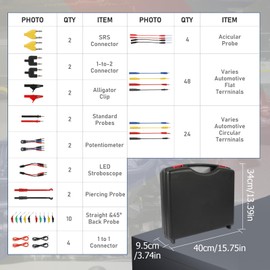 Automotive Circuit Test Leads Kit 104 Pieces, Multimeter Multi Function Electric Probe Test Kit with Black Carrying Case Test Lead Set Wire Connectors Adapter Cables (104)