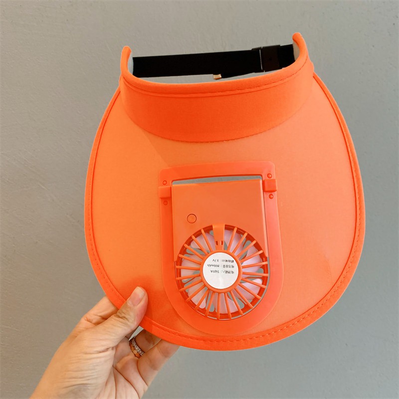Children Summer Hat with Fan USB Rechargeable Wide Brim Sun